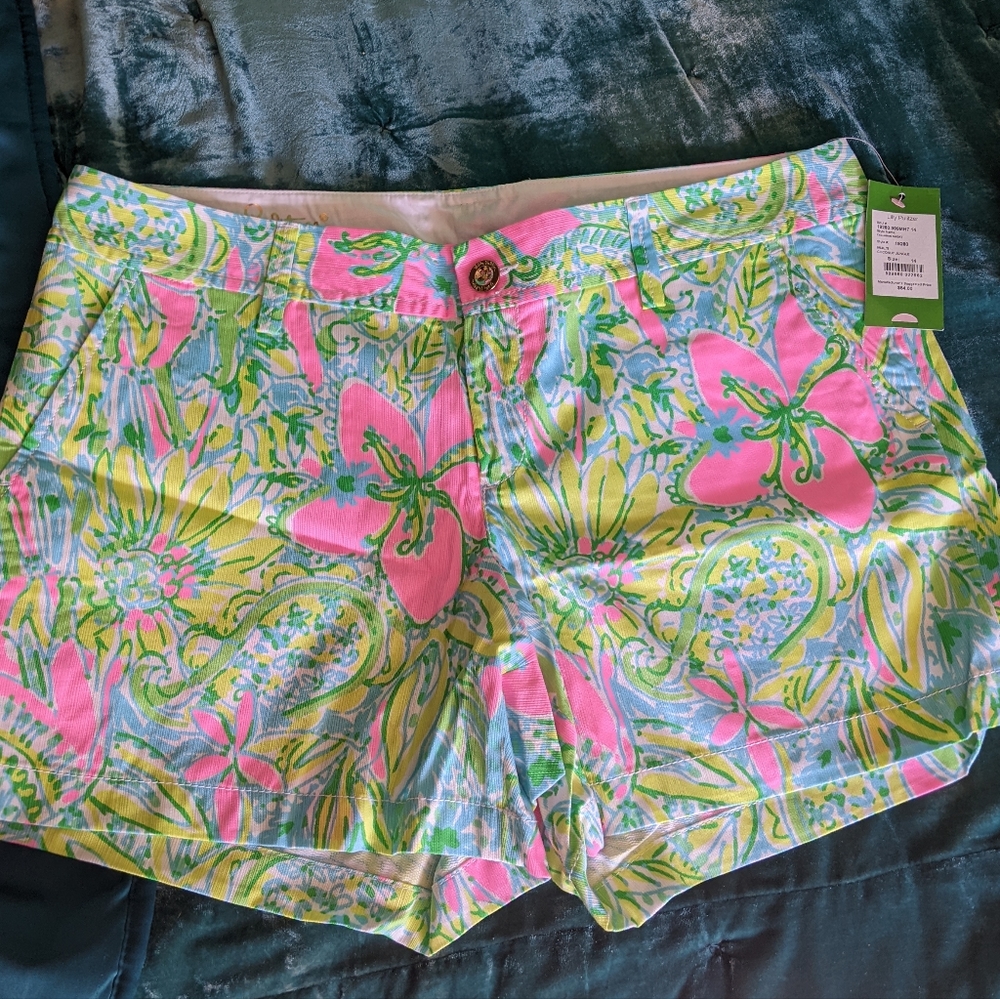 Lilly Pulitzer Coconut Jungle Pink and Green Floral Women Shorts